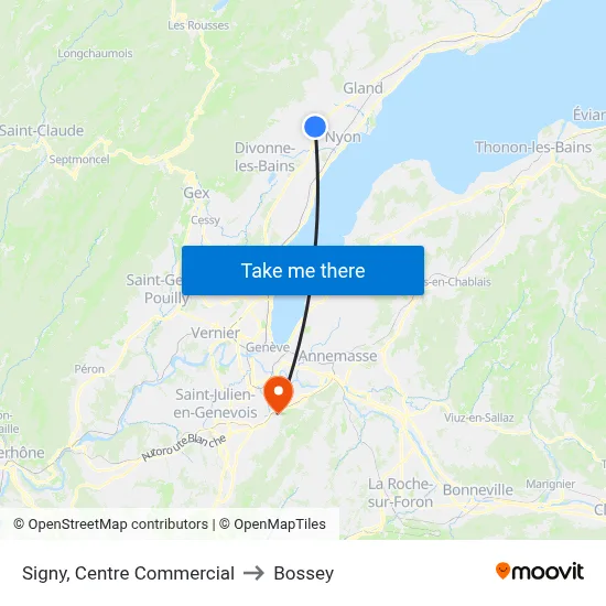 Signy, Centre Commercial to Bossey map