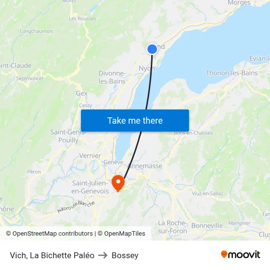 Vich, La Bichette Paléo to Bossey map