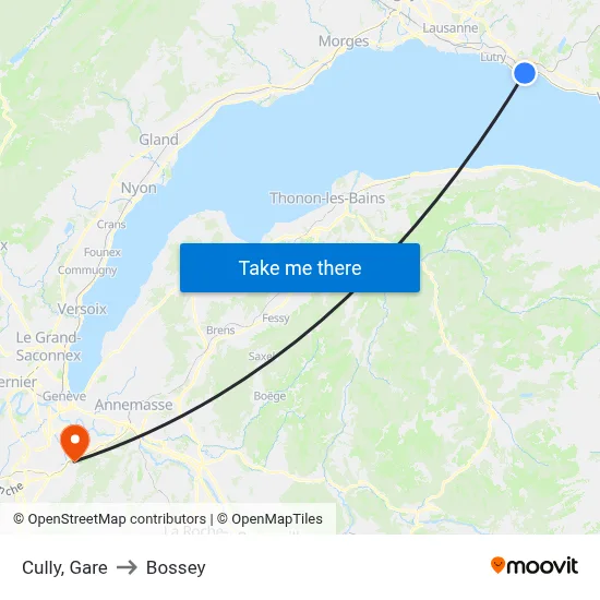Cully, Gare to Bossey map