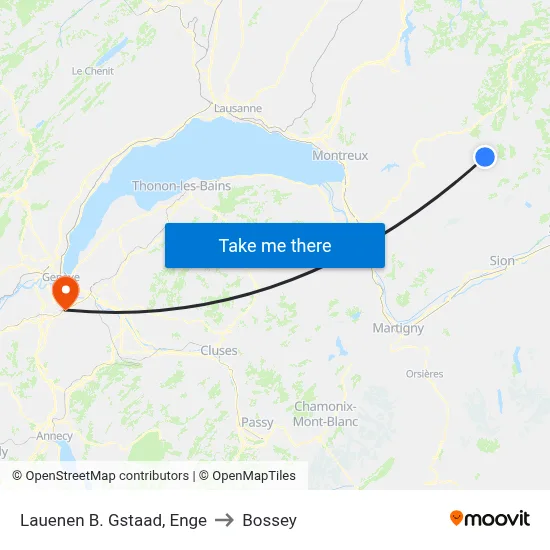Lauenen B. Gstaad, Enge to Bossey map