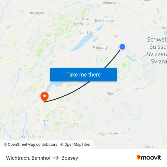 Wichtrach, Bahnhof to Bossey map