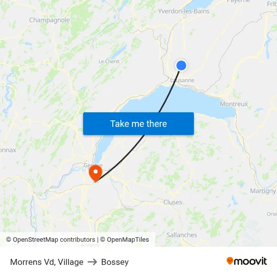 Morrens Vd, Village to Bossey map
