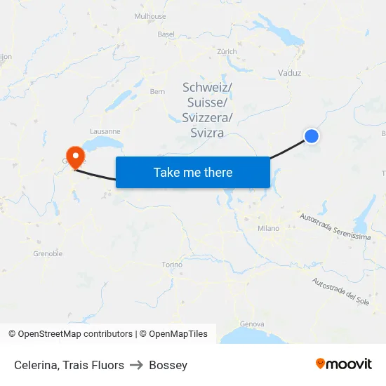 Celerina, Trais Fluors to Bossey map
