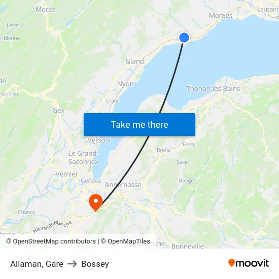 Allaman, Gare to Bossey map