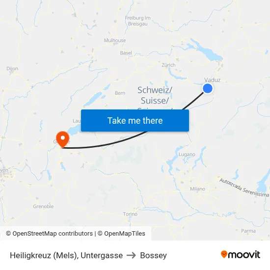 Heiligkreuz (Mels), Untergasse to Bossey map