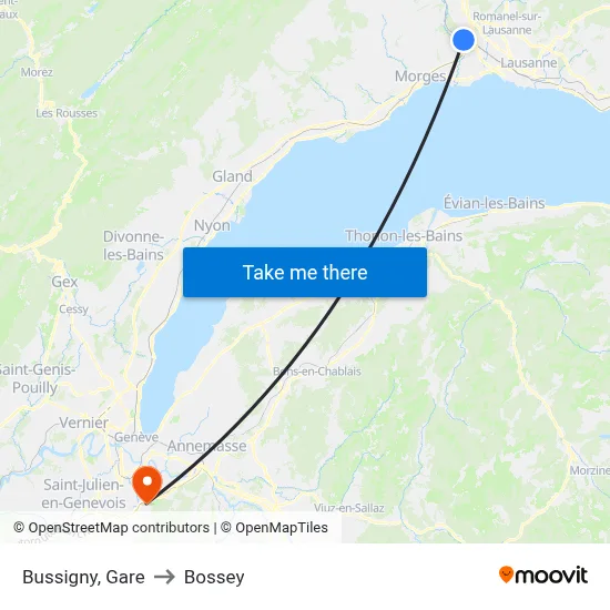 Bussigny, Gare to Bossey map