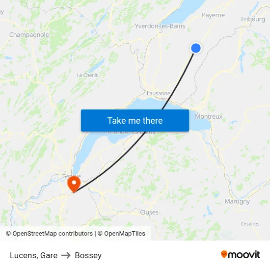 Lucens, Gare to Bossey map