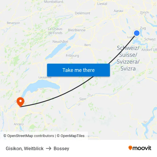 Gisikon, Weitblick to Bossey map