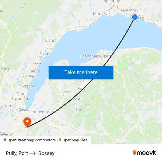 Pully, Port to Bossey map