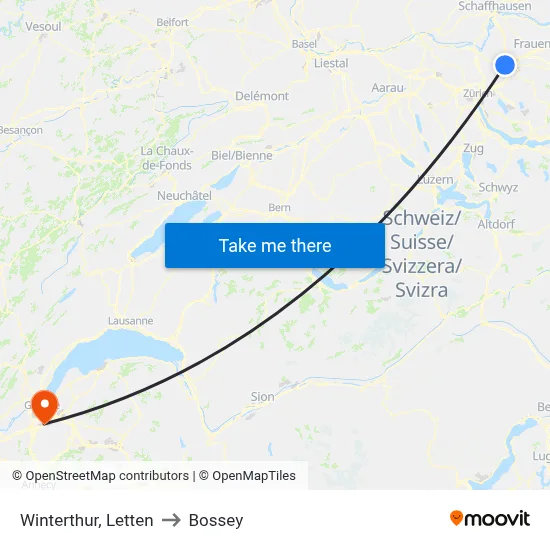 Winterthur, Letten to Bossey map