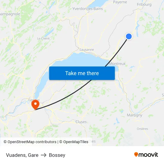 Vuadens, Gare to Bossey map