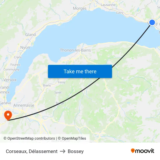 Corseaux, Délassement to Bossey map