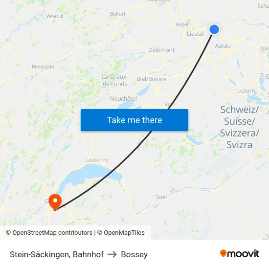 Stein-Säckingen, Bahnhof to Bossey map