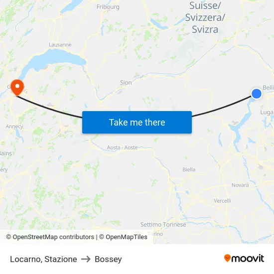 Locarno, Stazione to Bossey map