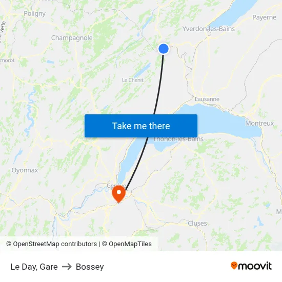 Le Day, Gare to Bossey map