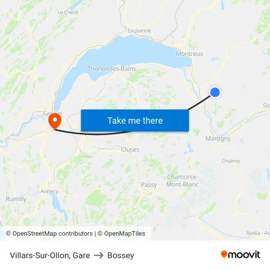 Villars-Sur-Ollon, Gare to Bossey map
