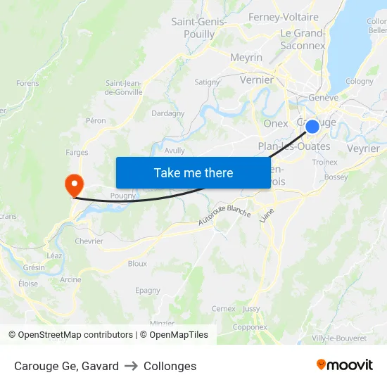 Carouge Ge, Gavard to Collonges map