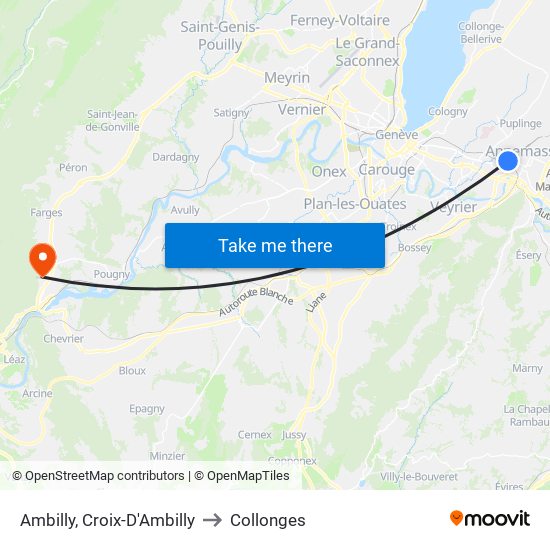 Ambilly, Croix-D'Ambilly to Collonges map