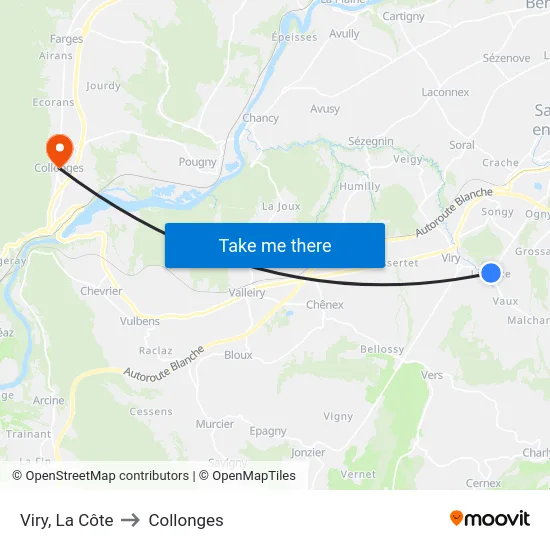 Viry, La Côte to Collonges map