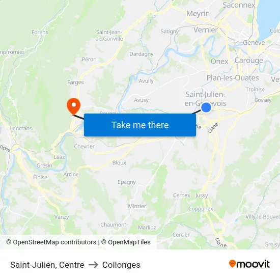 Saint-Julien, Centre to Collonges map