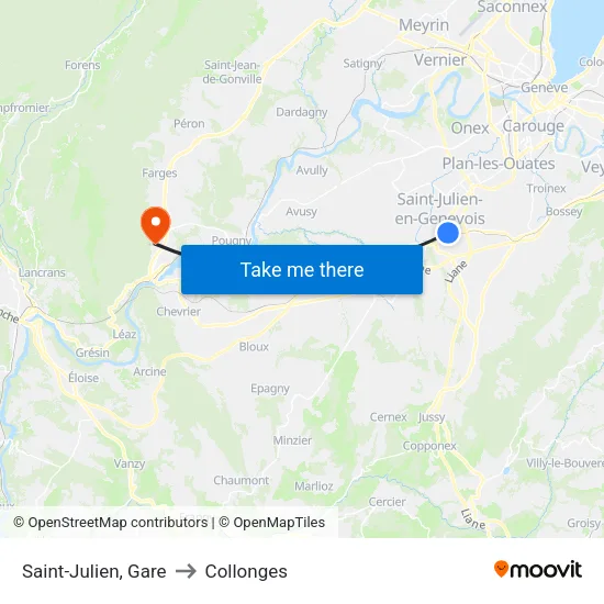 Saint-Julien, Gare to Collonges map