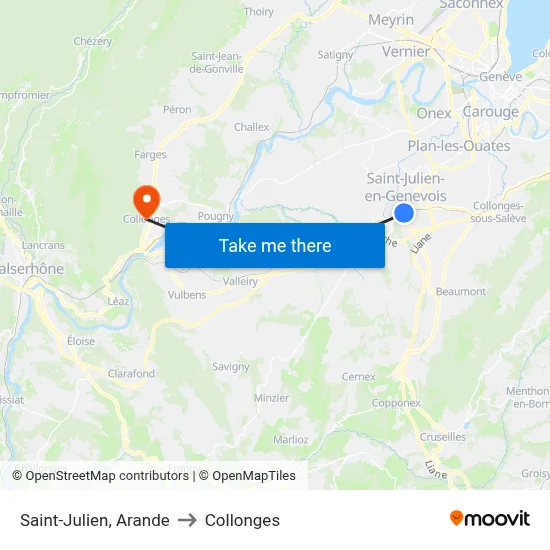 Saint-Julien, Arande to Collonges map