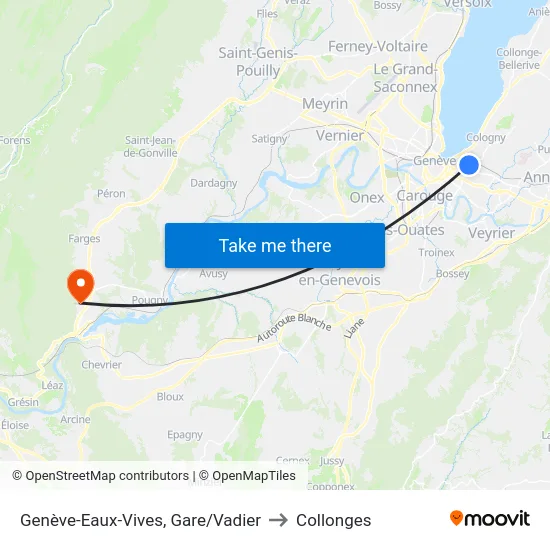Genève-Eaux-Vives, Gare/Vadier to Collonges map