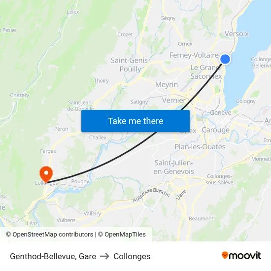 Genthod-Bellevue, Gare to Collonges map
