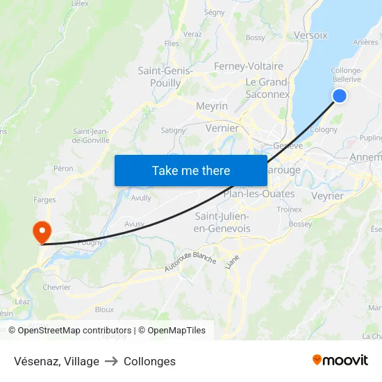 Vésenaz, Village to Collonges map