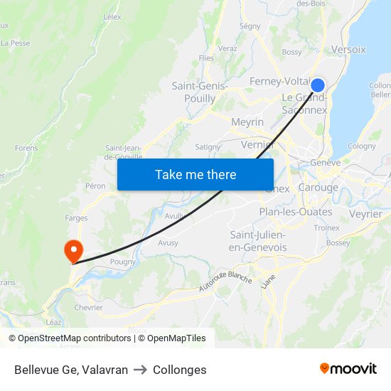 Bellevue Ge, Valavran to Collonges map