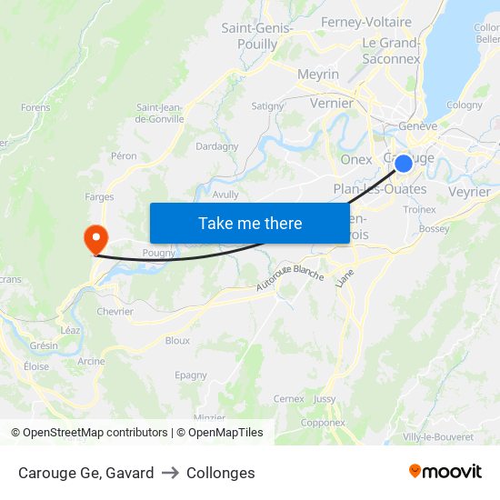 Carouge Ge, Gavard to Collonges map