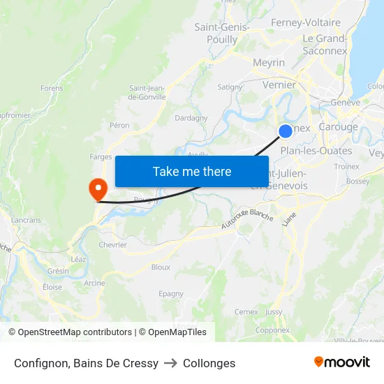 Confignon, Bains De Cressy to Collonges map