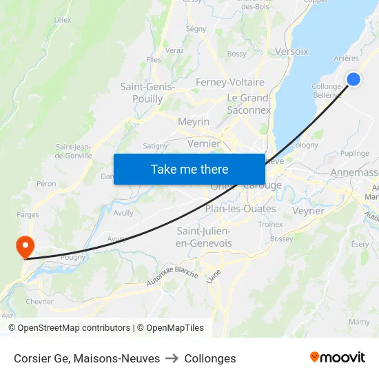 Corsier Ge, Maisons-Neuves to Collonges map