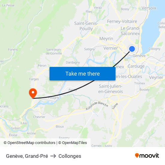 Genève, Grand-Pré to Collonges map