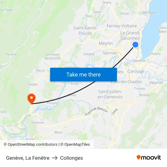 Genève, La Fenêtre to Collonges map