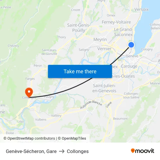 Genève-Sécheron, Gare to Collonges map