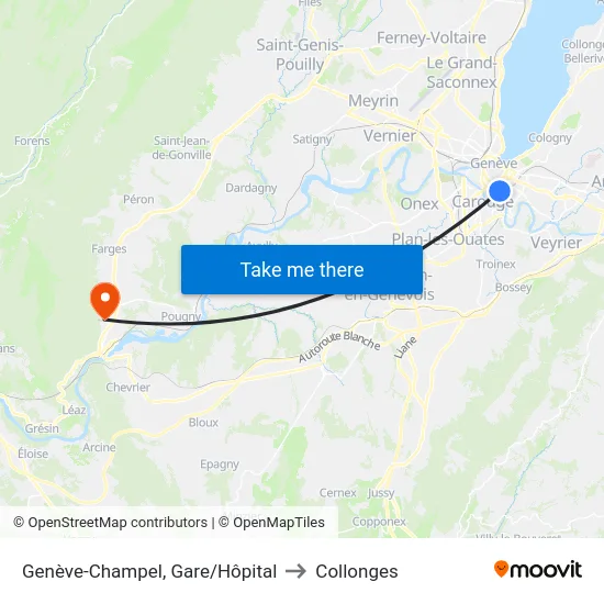 Genève-Champel, Gare/Hôpital to Collonges map
