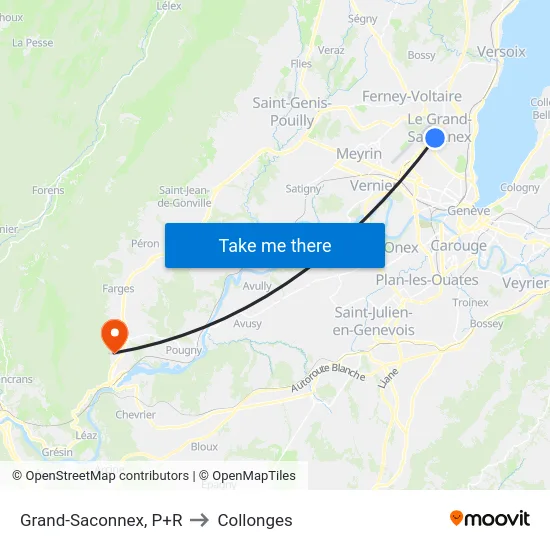 Grand-Saconnex, P+R to Collonges map