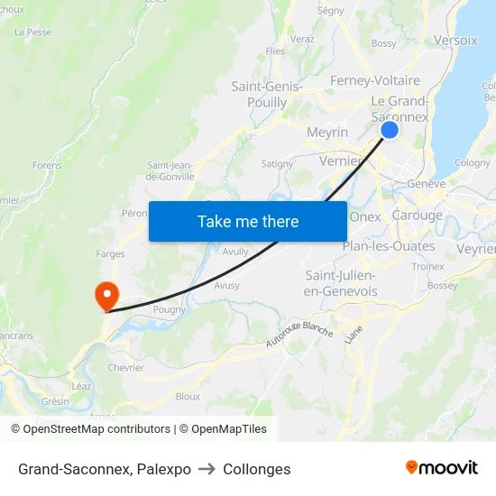 Grand-Saconnex, Palexpo to Collonges map