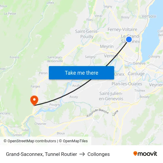 Grand-Saconnex, Tunnel Routier to Collonges map