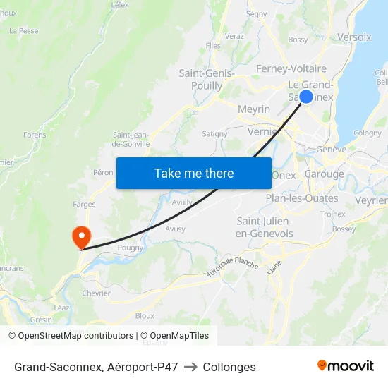 Grand-Saconnex, Aéroport-P47 to Collonges map