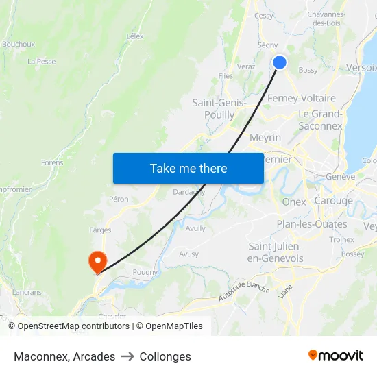 Maconnex, Arcades to Collonges map