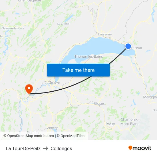 La Tour-De-Peilz to Collonges map