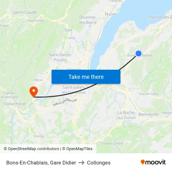 Bons-En-Chablais, Gare Didier to Collonges map