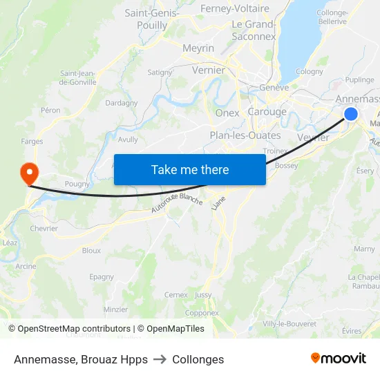 Annemasse, Brouaz Hpps to Collonges map