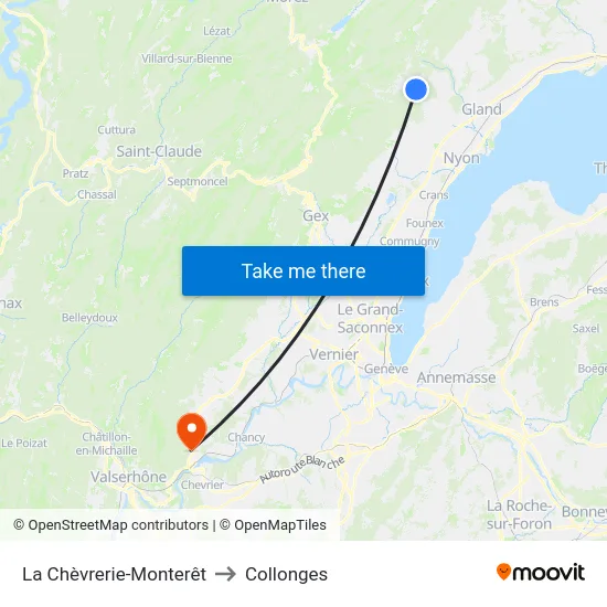 La Chèvrerie-Monterêt to Collonges map