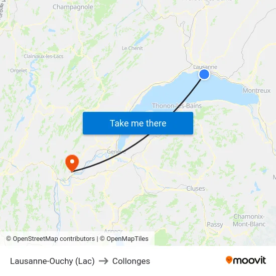 Lausanne-Ouchy (Lac) to Collonges map