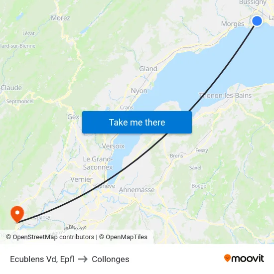 Ecublens Vd, Epfl to Collonges map