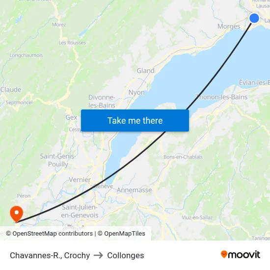 Chavannes-R., Crochy to Collonges map