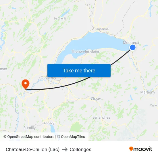 Château-De-Chillon (Lac) to Collonges map